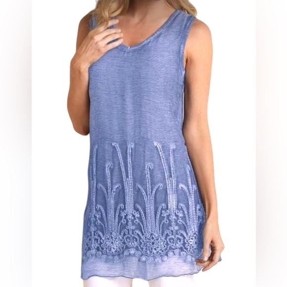 Soft Surroundings Tops - Soft Surroundings Silk Romance Tunic Size M Soutache Embroidered Sparkle Fairy